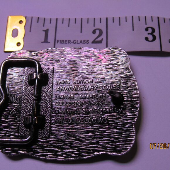 HESSTON BELT BUCKLE NFR ANNIVERSARY LIMITED MINIATURE FRED FELLOWS - Picture 4 of 6